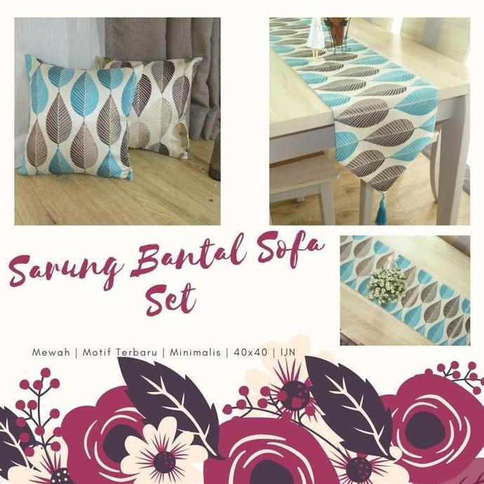 Sarung Bantal Sofa Kursi Bordir Renda ukuran 40x40