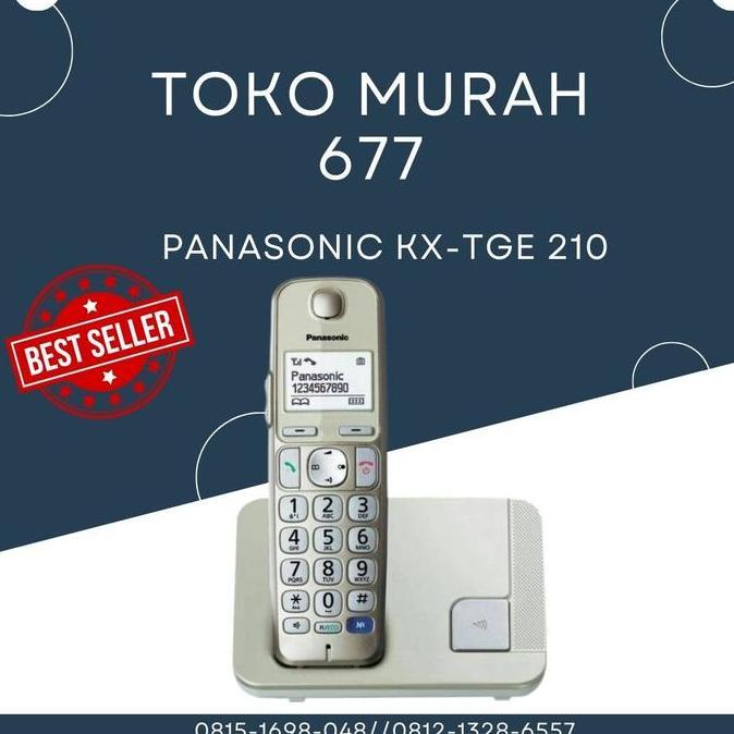 TERMURAH - Cordless Panasonic Phone KX-TGE210 Silver Eco Plus Clear Sound