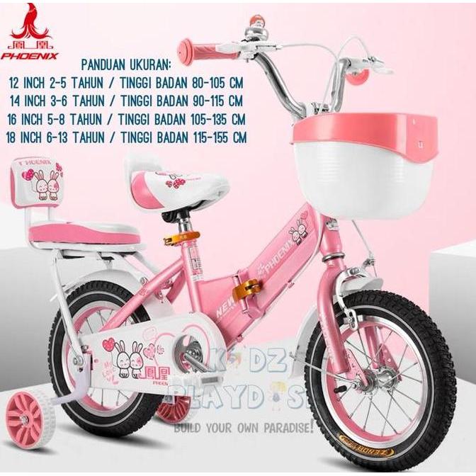 Terlaris Sepeda Anak Lipat Phoenix 12, 14, 16 & 18 Inch [Ready Stock]