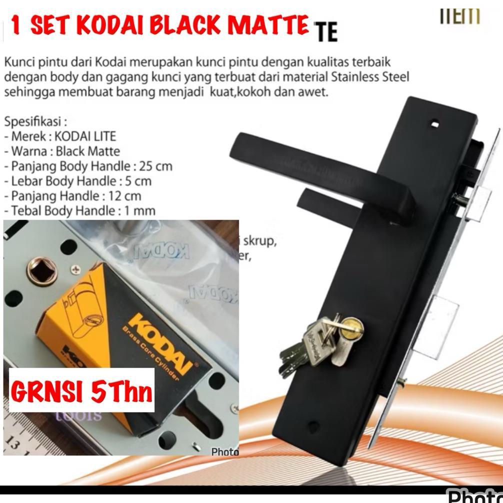 KODAI KUNCI PINTU UK BESAR BLACK + KNOB PUTAR KODAI KUNCI PINTU KODAI BESAR MODEL MINIMALIS kunci pi