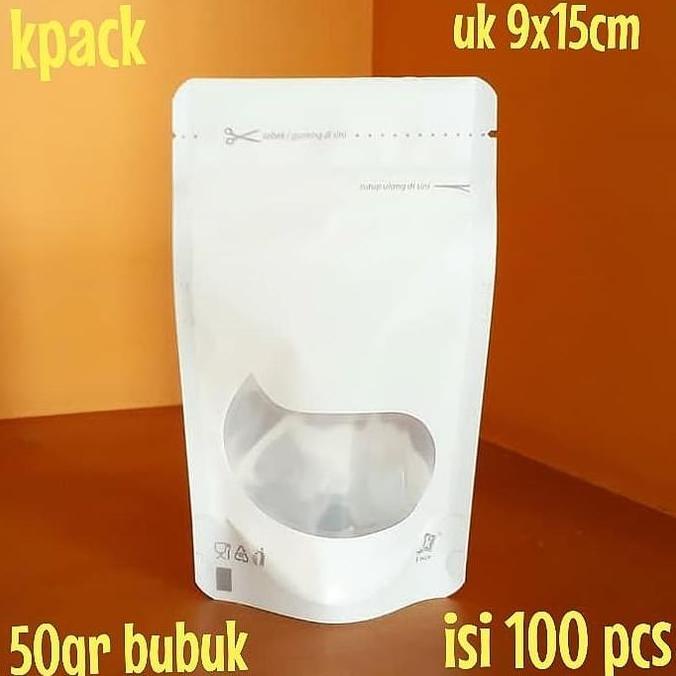 kemasan masker bubuk kemasan kopi plastik klip standing pouch putih