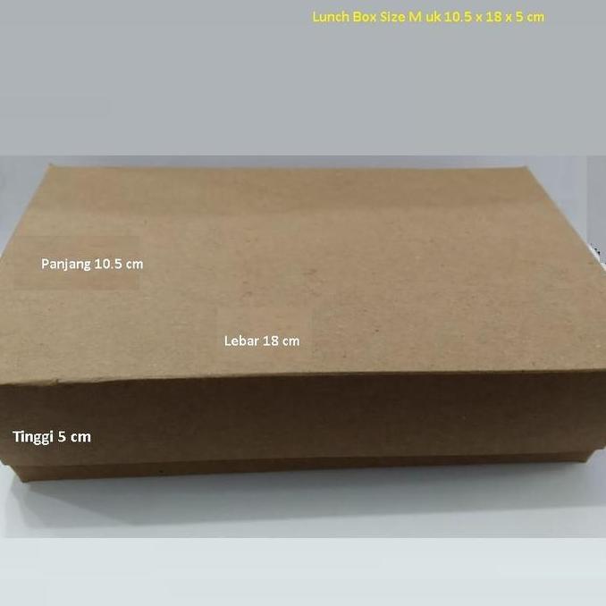 LUNCH BOX MEDIUM KARTON KRAFT DUS KOTAK MAKANAN Size M CUSTOM