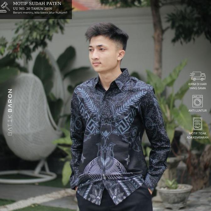 ANGSANA - Kemeja Batik Pria Lengan PANJANG Slimfit Full Furing Premium (Bahan Adem, Halus Lembut) - 