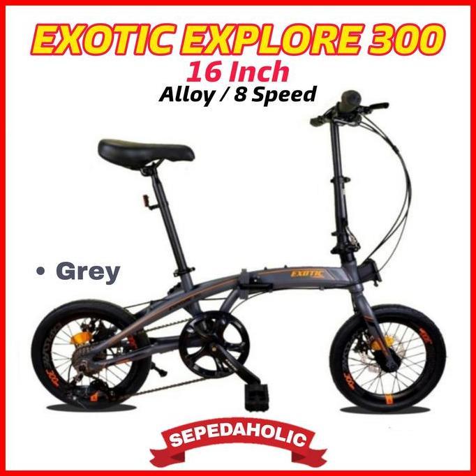 Terlaris Sepeda Lipat 16 Inch Exotic Explore 300 Alloy 8 Speed