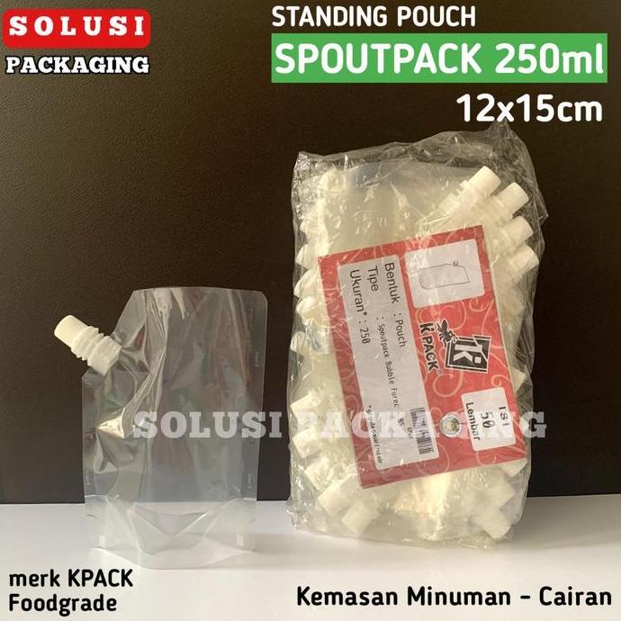 SPOUTPACK 250ml KPACK STANDING POUCH PLASTIK SPOUT MINUMAN MINYAK