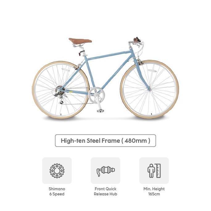 Terlaris Sepeda London Taxi Road Bike 700C - Blue Gray