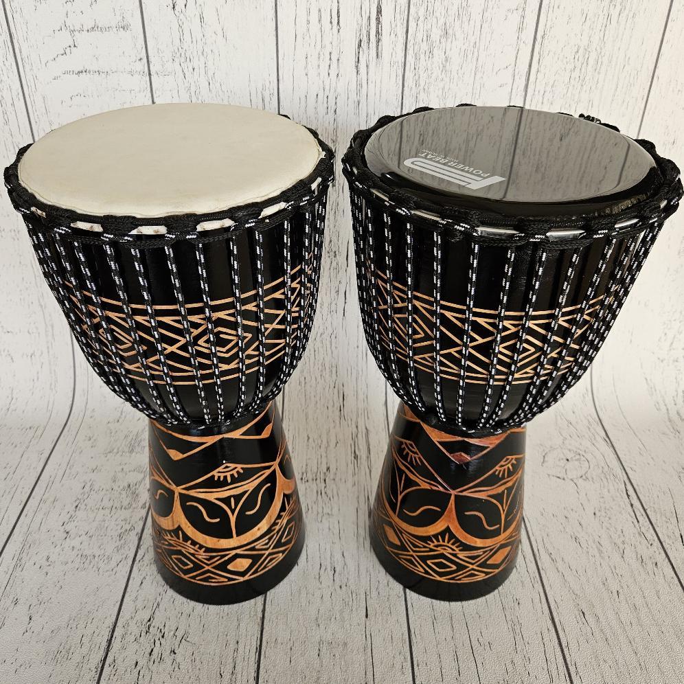 Kendang Jimbe Reggae Ukuran Tinggi 50cm Head Kulit Mika Gendang Motif Ukir Super Termurah Bergaransi