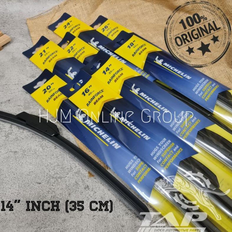 WIPER BLADE FRAMELESS MICHELIN 14" INCH 35 CM RAINFORCE BEAM ORIGINAL