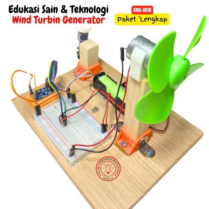 Kit DIY merakit mini wind turbine generator / pembangkit listrik tenaga bayu mini /tenaga angin/pltb