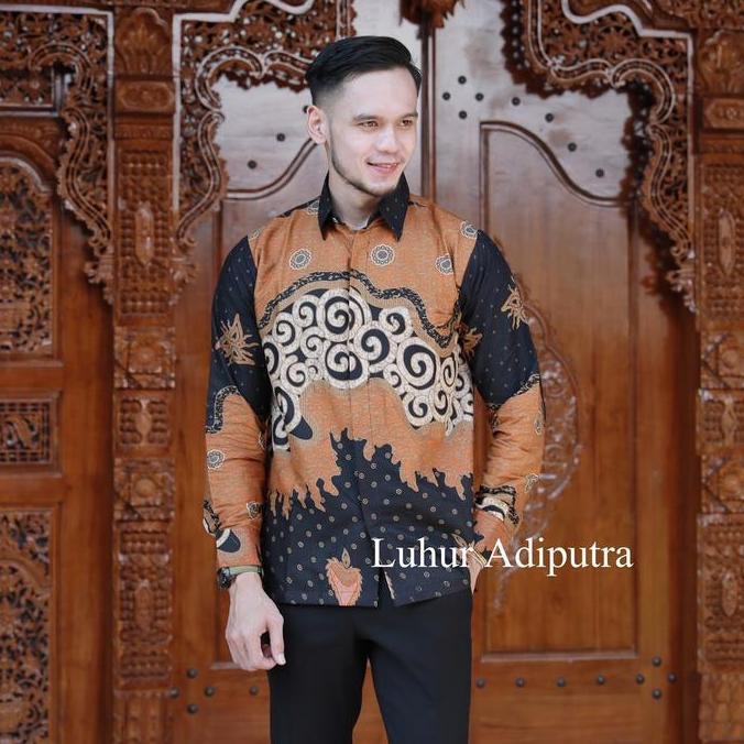 Kemeja Batik Adinata Premium Panjang Katun Pria Motif Mewah