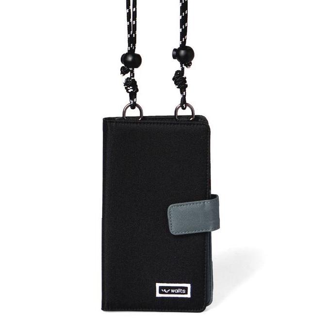 Bag- Wallts New Delmont Phone Wallet Black - Charcoal - Tas Dompet Hp Kanvas Selempang Wanita Dan Pr