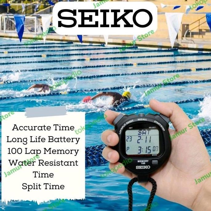 Stopwatch SEIKO 100 Lap Memory Seiko Stopwatch S23601 Hitam Outdoor