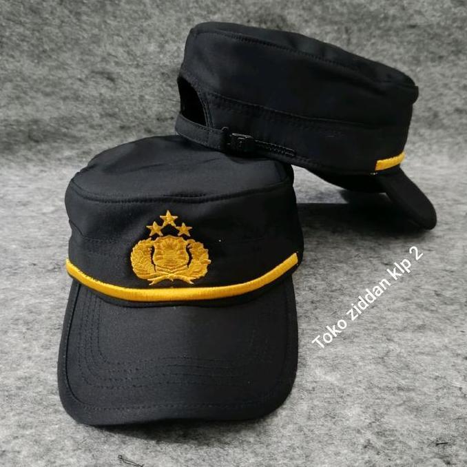 Topi Komando Hitam PAMA Polri Premium / Topi PAMA Polri Premium