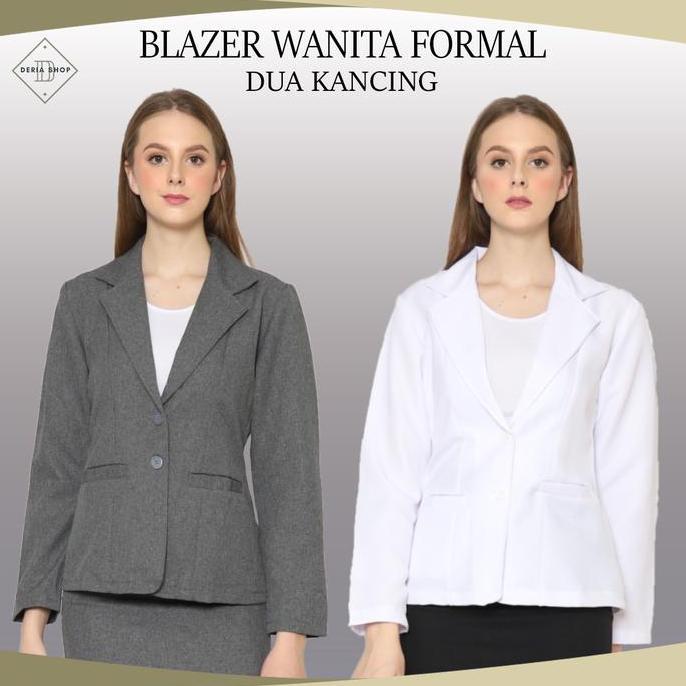Blazer Formal Wanita HITAM Navy PUTIH ABU DONGKER S-5L JUMBO BIG SIZE Polos Jas Blazer Kantor Wanita