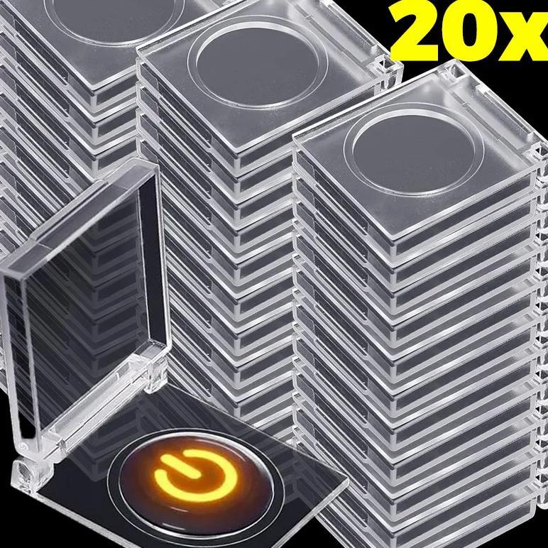 1/20PCS DIY Push Button Protective Cover Transparent Elevator Computer Host Switch Dust Proof Box An