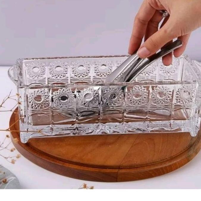 Tempat sendok garpu kaca Capodimonte