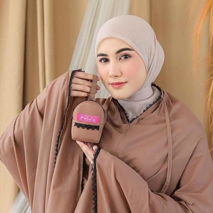 ORIGINAL Mukena Travel Mini Pouch Genggam Dewasa 2in1 Bahan Parasut Korea Premium Jumbo | Mukenah tr