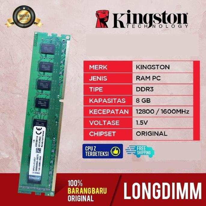 NEW RAM KINGSTON DDR3 8GB PC-12800 RAM PC / RAM KOMPUTER DDR3 8GB