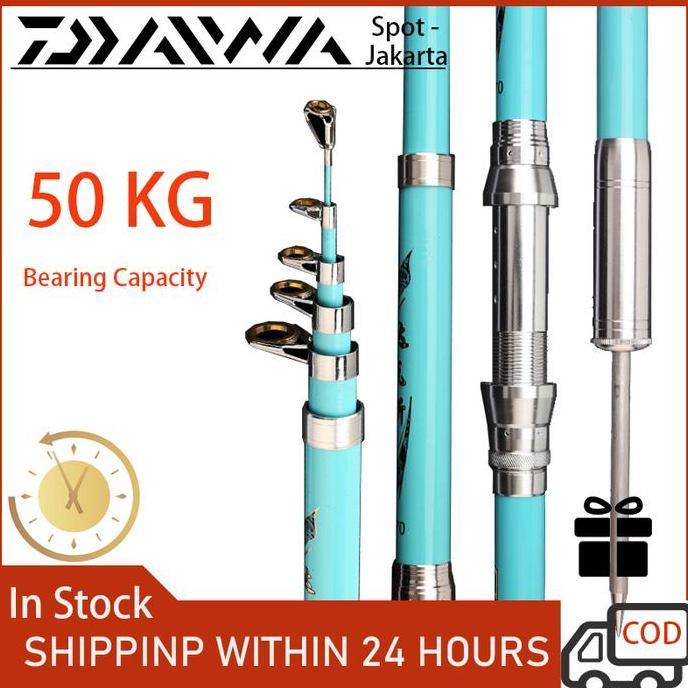 DAIWA FISHING ROD SPINNING JORAN PANCING TELESCOPIC ROD PORTABLE ROTATING GOLD ROD ORIGINAL DAN TERP
