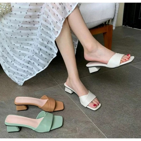 SANDAL WANITA HAK TAHU 3 CM,SANDAL SELOP KEKINIAN,SANDAL MURAH selop