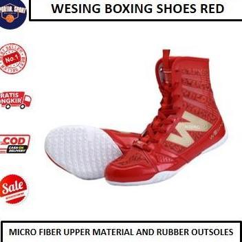TERBARU - WESING Boxing SHOES / Sepatu Tinju WESING - RED