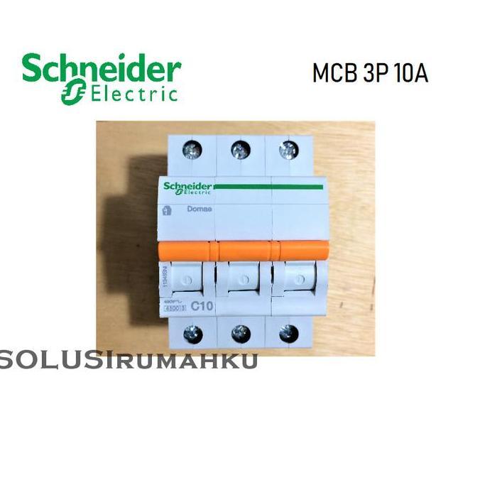 MCB 3 PHASE SCHNEIDER 10A / SIKRING 3 PAS 10 AMPERE / MCB 3P 10 A