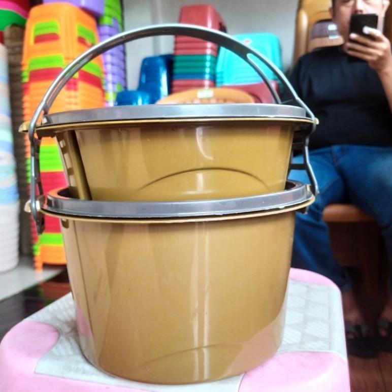 TERBARU RANTANG  BULAT SUSUN 2 / RANTANG PLASTIK SUSUN 2 IDOLA / WADAH BEKAL MAKANAN