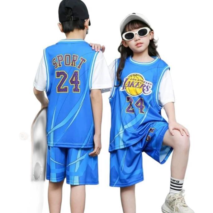 ORIGINAL JA06 Setelan Jersey Berlengan Baju Basket Anak Kids Jersey Basketb READY STOCK