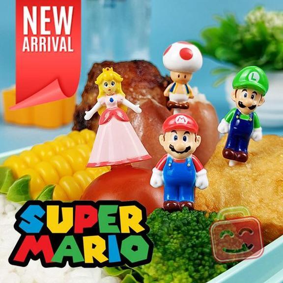 Bento Food Pick SUPER MARIO Picks Tusukan Garpu Dekorasi Hias Bekal Anak Sekolah LUIGI PRINCESS PEAC