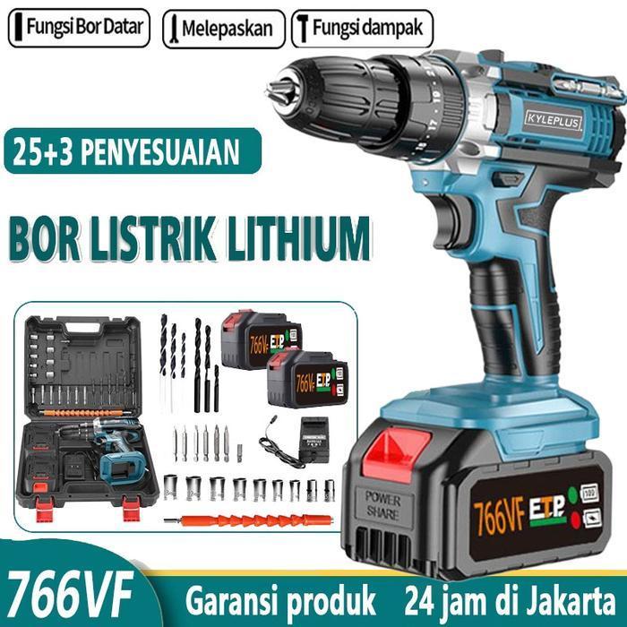 Mesin bor cordless 12VF /388VF / Elektrik Drill/ bor list - 2 Baterai