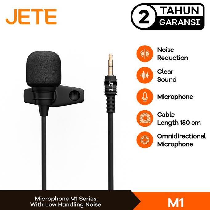 QWEENSATRU - JETE M1 CLIP-ON MIC KABEL 3.5MM AUDIO MIKROFON HP VLOG