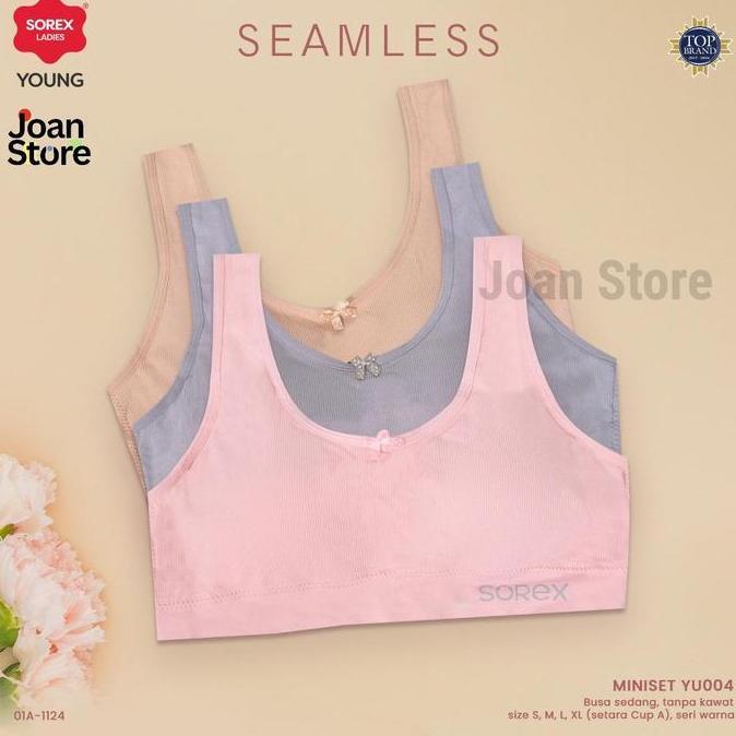 Sorex (2pcs 3pcs) Miniset YU004 BH Bahan Rajut Busa Tipis Wanita Remaja Dewasa Adem Nyaman Katun Bra