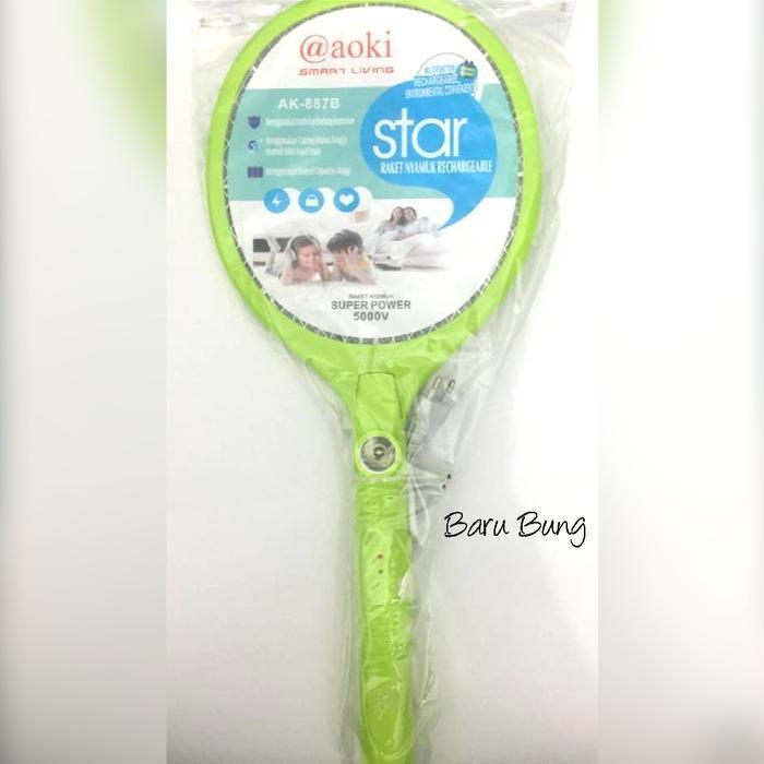 Raket Nyamuk Cas Kabel Aoki 887B / Raket Nyamuk Senter