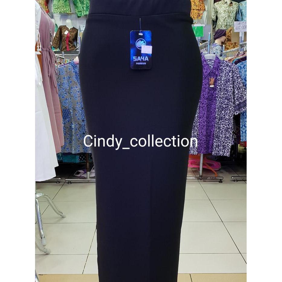 (Ready) Rok Span Scuba Pendek Selutut 7/8 Panjang Rok Scuba Rok Kerja Rok Pensil Rok Hitam Rok Wanit