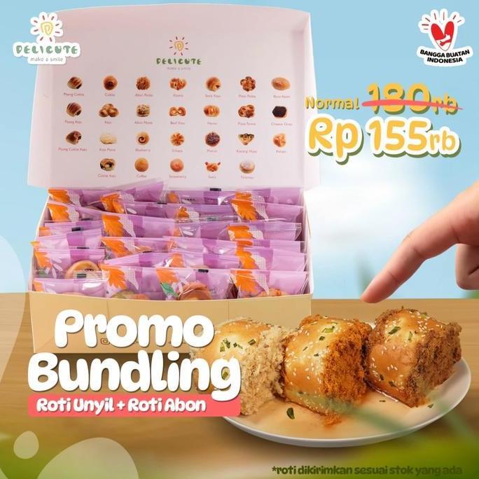 PROMO BUNDLING ROTI ABON + DELICUTE BUN/ROTI UNYIL (DIKIRIM RANDOM) Frozen Maryam