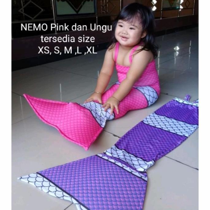 ASLI Baju Mermaid Tengtop Anak NEMO / Baju Putri Duyung Anak / Baju Renang Anak Mermaid anak Tangtop