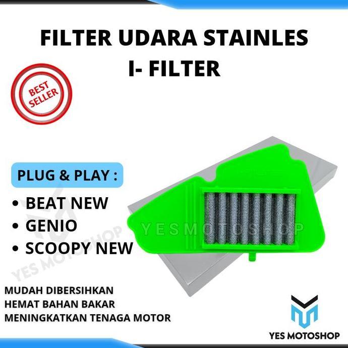 AIR FILTER UDARA STAINLESS VARIO 125 VARIO 150 VARIO 125 NEW VARIO 150 LED NEW PCX150 CBU HIJAU MURA
