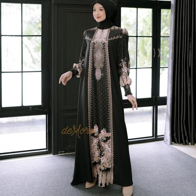 Gamis Muslim Wanita Lebaran Mewah Dress Kondangan Motif Ekslusif Baju Lamaran Syari | Gamis Kirana