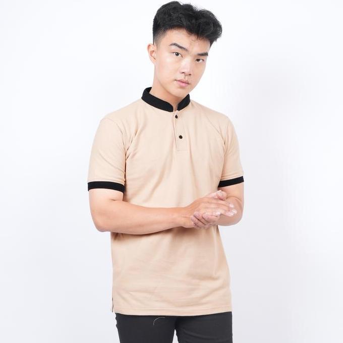Polo Shirt Pria Kaos Polo Pria Pendek Shanghai Polos Coklat Susu Mocca