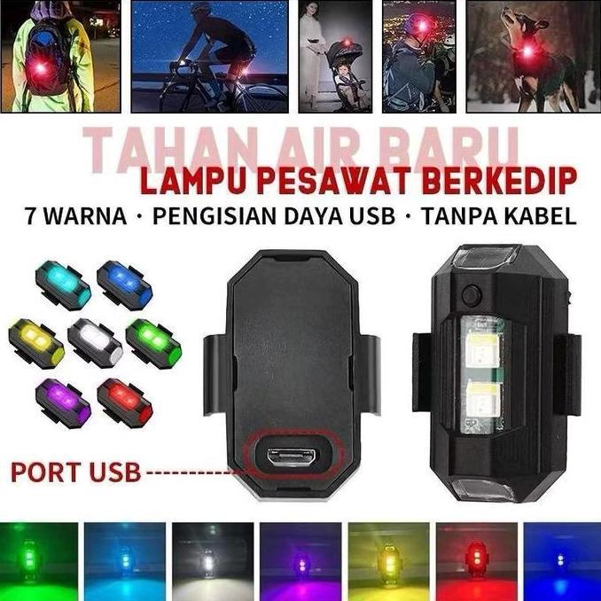 Promo ..Lampu Sepeda LED Kecil USB / Lampu Sepeda LED 7 Warna / Lampu Sepeda Kecil USB Kedip 7 Warna