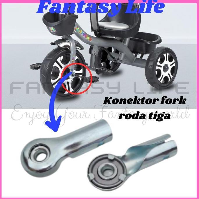 Promo Konektor plat besi adaptor tahanan ban depan ke fork sepeda roda tiga COD