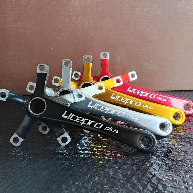 Promo crankset LITEPRO PLUS emboss crankarm crank arm set BB HT2 54T 56T BB hollowtech gold silver b