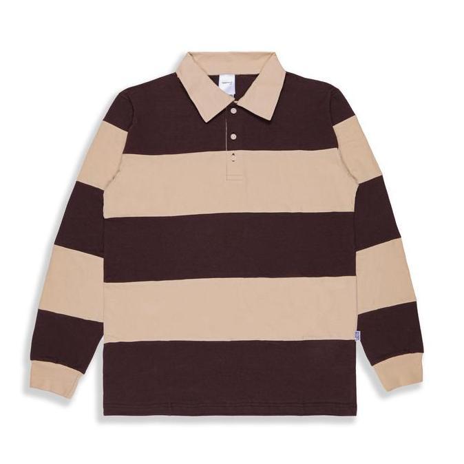 RUGBY SHIRT LONG SLEEVE POLO SHIRT POLO LENGAN PANJANG / COKLAT