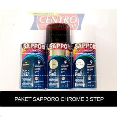 Paket Cat SAPPORO CHROME, CAT SEMPROT CHROME SAPPORO PAKET 3 STEP