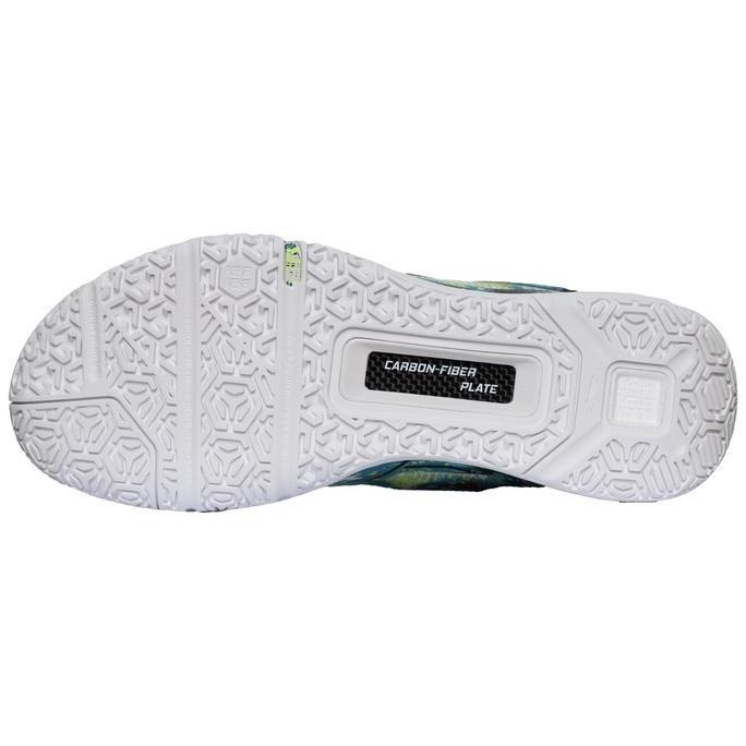 Sepatu Badminton Lining Saga III Pro Scuba Blue Neon Roaring Flame