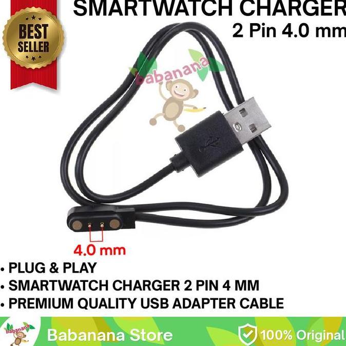 Kabel charger 2 pin 4mm magnetic blender smart watch smartband
