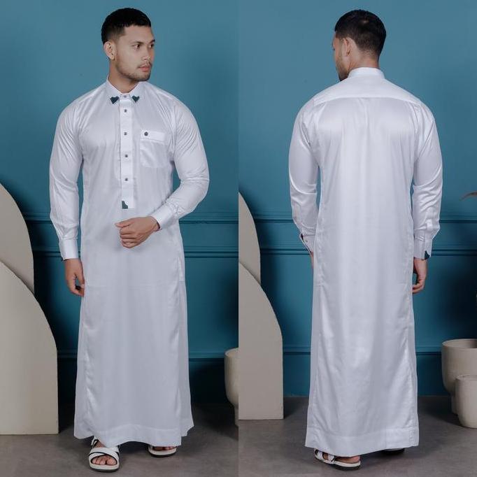 Gamis Saudi Pria Manset Al Zahra Dewasa Az-1838 Putih