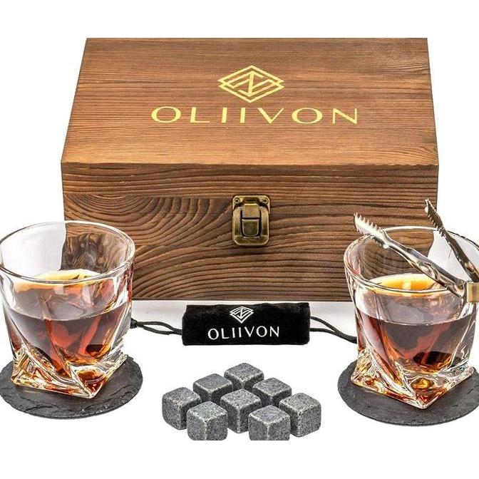 allingroupsemesta - whiskey glass premium oliivon 2 twist whiskey glass set