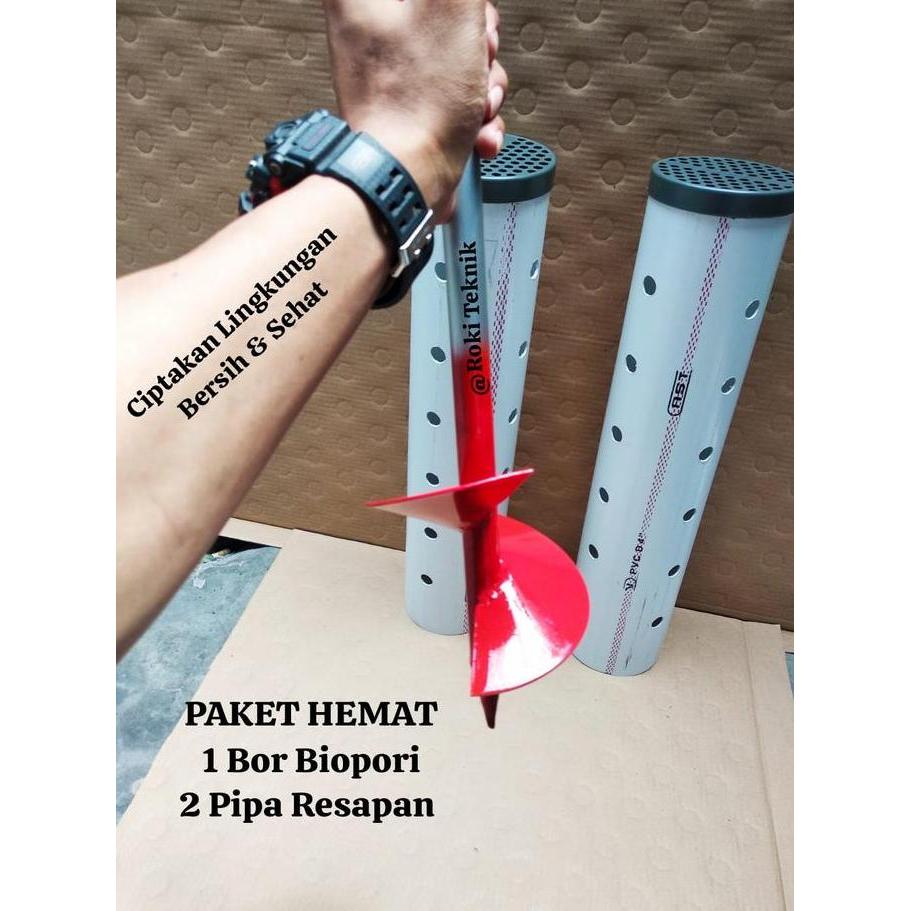 Perlengkapan Biopori / Alat Pembuat Sumur Resapan Bor Biopori Set Promo