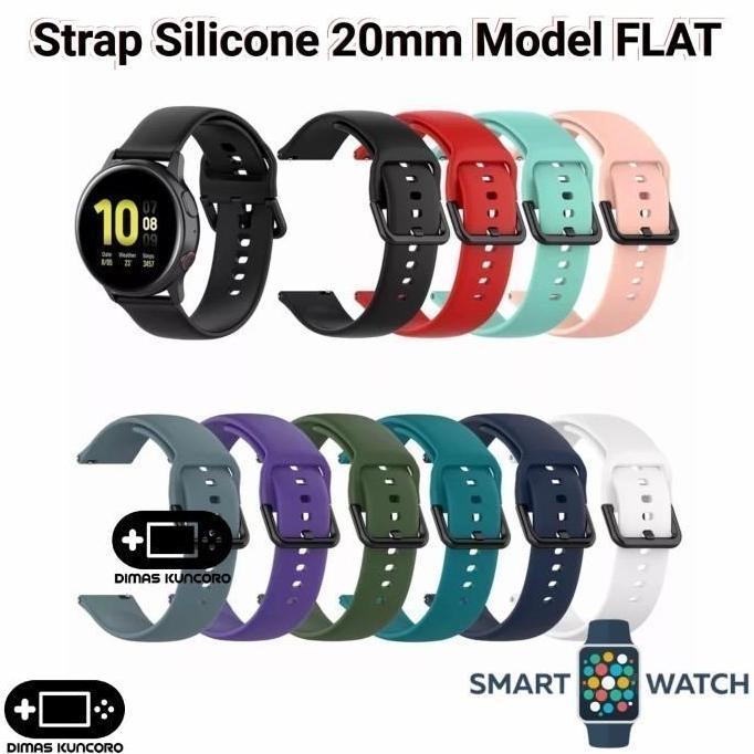 Strap Silicone 20mm FLAT Eggel Valor Tempo 2 3 Silikon Tali Smartwatch